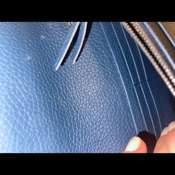 Authentic Balenciaga city arena wallet on chain in blue leather - Picture 5 of 6